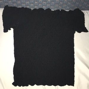 Off the Shoulder Black Crop Top